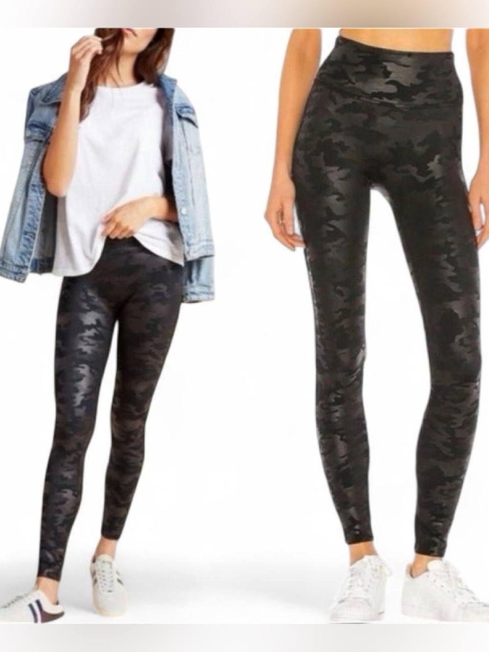 Spanx | Faux Leather Camo Leggings | Matte Black Camo | Size S/P | 🖤
